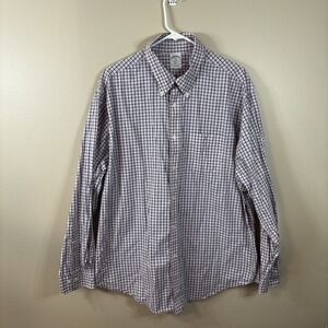Brooks Brothers 1818 Regent Shirt Mens 2XL Blue Pink Plaid Button Down